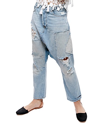 Free People Blazing Summer Cotton Ripped Harem Jeans
